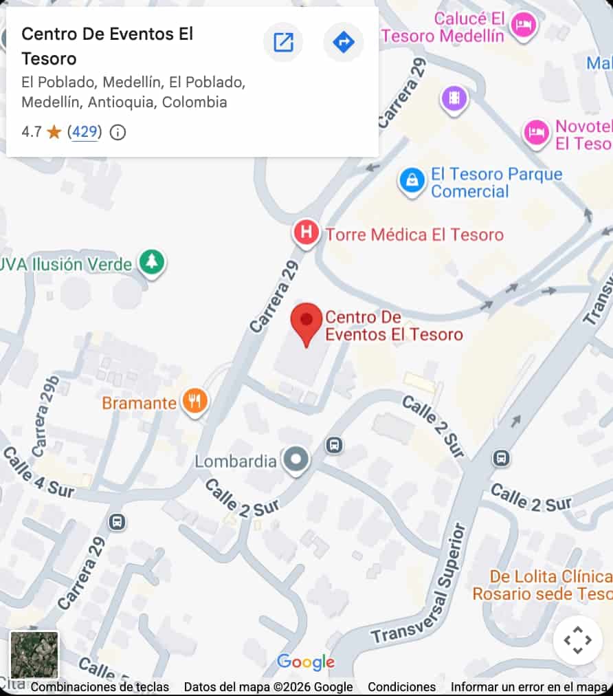 Mapa — Centro de Eventos El Tesoro, Medellín